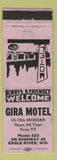 Matchbook Cover - Gira Motel Eagle River WI low phone WORN