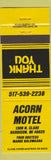 Matchbook Cover - Acorn Motel Harrison MI