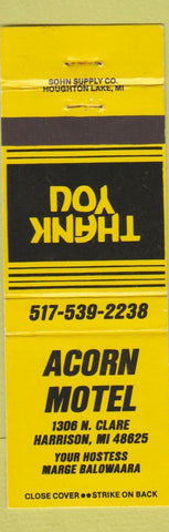 Matchbook Cover - Acorn Motel Harrison MI