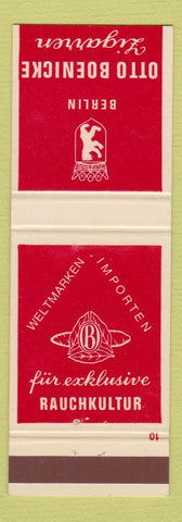 Matchbook Cover - Otto Boenicke Berlin Germany Tobacco?
