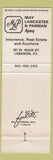 Matchbook Cover - May Lancaster Parman Insurance Real Estate Lebanon KY WEAR