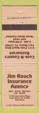 Matchbook Cover - Jim Roach Insurance Cape Coral FL