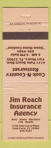 Matchbook Cover - Jim Roach Insurance Cape Coral FL