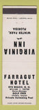 Matchbook Cover - Farragut Hotel Rye Beach NH Virginia Inn Winter Park FL