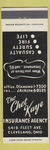 Matchbook Cover - Chet Kaye Insurance Cleveland OH