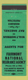 Matchbook Cover - Fairmont National Insurance Agency Fairmont MN