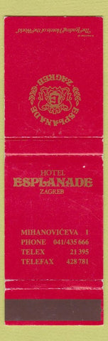 Matchbook Cover - Esplanade Zagreb Hotel
