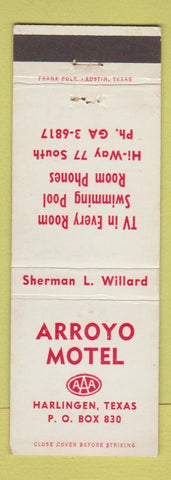 Matchbook Cover - Arroyo Motel Harlingen TX