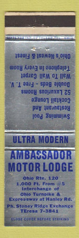 Matchbook Cover - Ambassador Motor Lodge Perrysburg? OH WEAR
