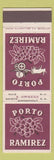 Matchbook Cover - Porto Ramirez Wine? Bruxelles Brussels
