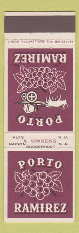 Matchbook Cover - Porto Ramirez Wine? Bruxelles Brussels