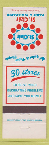 Matchbook Cover - St Clair Paint Wallpaper Canada ON CHAIN