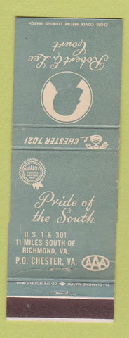 Matchbook Cover - Robert E Lee Court Chester VA