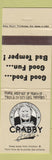 Matchbook Cover - Crabby Joe's Canada