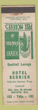 Matchbook Cover - Hotel Bernier Matane QC