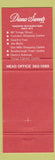 Matchbook Cover - Diana Sweets Restaurants Toronto ON