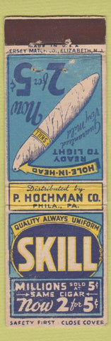 Matchbook Cover - Skill Cigars Jersey Match