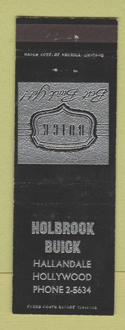 Matchbook Cover - Holbrook Buick Hollywood Hallandale FL