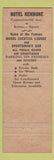 Matchbook Cover - Hotel Kenmore Boston MA