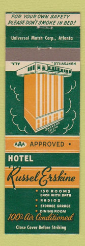 Matchbook Cover - Hotel Russel Erskine Huntsville AL