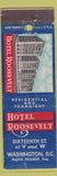 Matchbook Cover - Hotel Roosevelt Washington DC