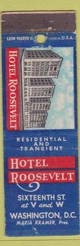 Matchbook Cover - Hotel Roosevelt Washington DC