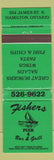 Matchbook Cover - Fishers Pier 4 Bar Hamilton ON GREEN WORN