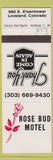 Matchbook Cover - Rose Bud Motel Loveland Colorado