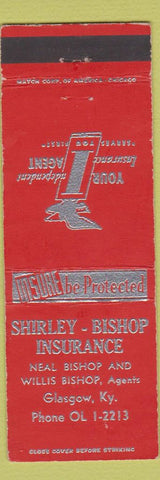 Matchbook Cover - Shirley Bishop Insurance Glasgow KY