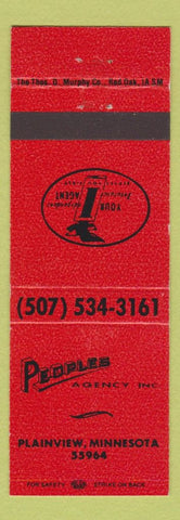 Matchbook Cover - Peoples Insurance Plainview MN
