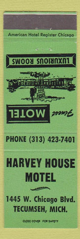 Matchbook Cover - Harvey House Motel Tecumseh MI