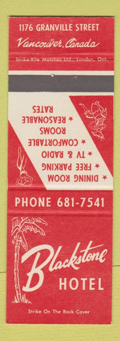 Matchbook Cover - Blackstone Hotel Vancouver BC