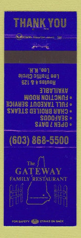 Matchbook Cover - Gateway Family Restaurant Lee NH