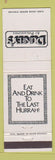 Matchbook Cover - Dunfey's Restaurant Philadelphia PA