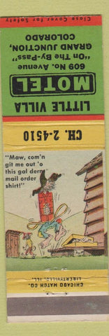 Matchbook Cover - Little Villa Motel Grand Junction Colorado hillbilly