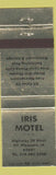Matchbook Cover - Iris Motel Mount Pleasant IA WEAR