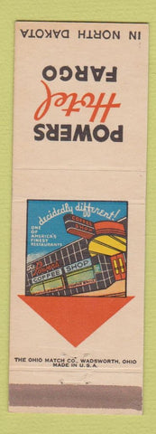 Matchbook Cover - Powers Hotel Fargo ND