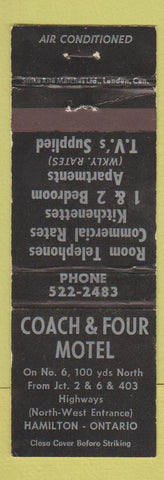 Matchbook Cover - Coach and Four Motel Hamilton ON WEAR