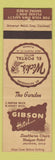 Matchbook Cover Gibson Hotel Wick's El Portal Motel Jackson OH St Petersburg FL
