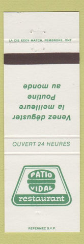 Matchbook Cover - Patio Vidal Restaurant QC