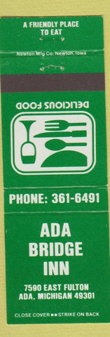 Matchbook Cover - Ada Bridge inn Ada MI
