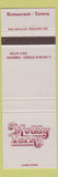 Matchbook Cover - Muddy York Restaurant Toronto ON