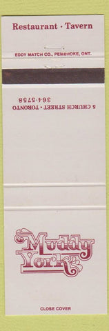Matchbook Cover - Muddy York Restaurant Toronto ON