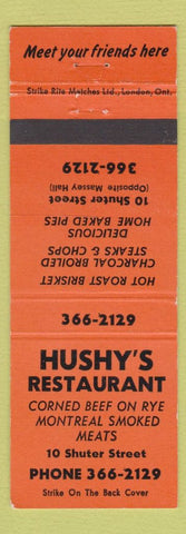 Matchbook Cover - Hushy's Restaurant Toronto ON