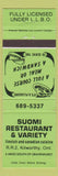 Matchbook Cover - Suomi Restaurant Kilworthy ON