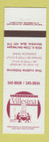 Matchbook Cover - Restaurant Villesina Montreal QC