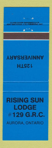 Matchbook Cover - Rising Sun Lodge #129 Aurora ON BLUE