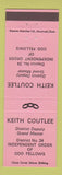 Matchbook Cover - Keith Coutlee Odd Fellows  Canada PINK