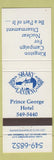 Matchbook Cover - Shaky Landing Prince George Hotel
