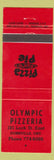 Matchbook Cover - Olympic Pizzeria Dunnville ON pizza